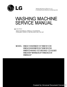 LG WD-10210BD Washer Repair Service Manual