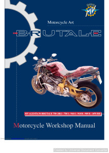 MV AGUSTA F4 BRUTALE 1078RR Service Manual