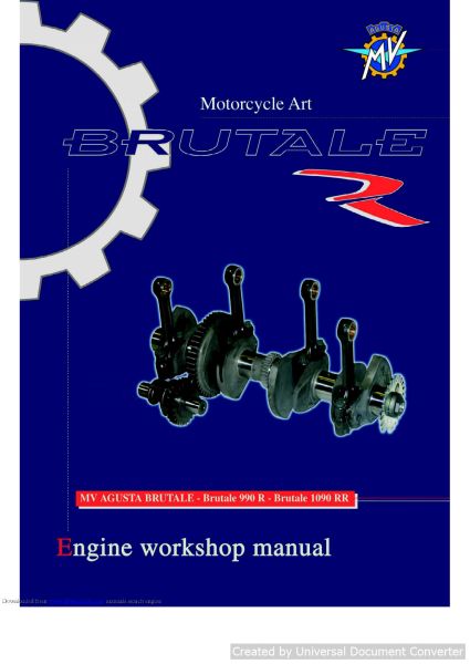 MV Agusta Brutale 1090RR  Service Manual