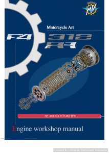 MV Agusta F4 312RR 1078 2008 Workshop Manual