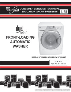 Whirlpool WFW8500SR L-78 Duet Sport Washer Service Manual