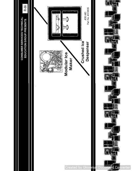 Whirlpool  R-66 4316835 Icemaker Ice Dispenser Manual