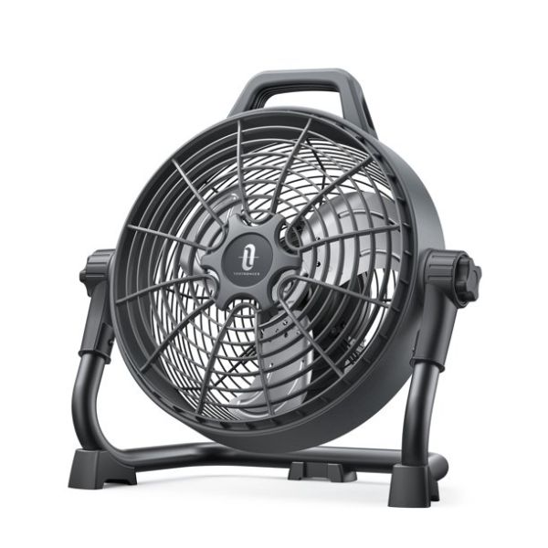 Taotronics Rechargeable Floor Fan, 17850mAh Battery Outdoor Portable Fab, 1700 CFM Airflow, Stepless Speed Control, 220° Adjustable Head, IPX4 Waterproof