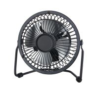 Mainstays 4 inch Metal Mini 360-degree Pivot USB Personal Desktop Fan, Black