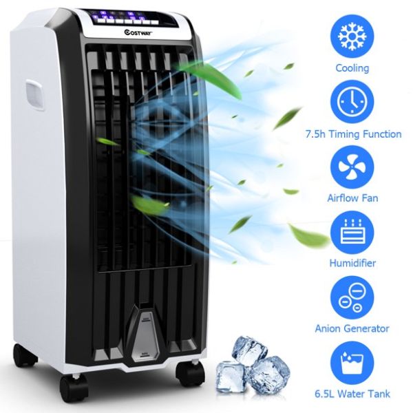 Costway Evaporative Portable Air Conditioner Cooler Fan Anion Humidify with Remote Control