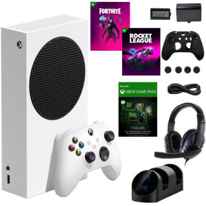 Microsoft Xbox Series S Fortnite & Rocket League Midnight Drive Pack Bundle with Additional 5 GamesMytrix Chat Headset