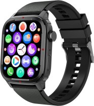 Smart Watch, 1.91-Inch Touch Screen Smartwatch with Text Notification, Make/Answer Calls, Heart Rate, Blood Oxygen, and Activity Trackers - Compatible with iPhone and Android, for Men (Black)