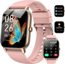 Smart Watch (Answer/Make Calls), 1.85″ Smart Watches for Men Women 110+ Sport Modes Fitness Tracker with Sleep Heart Rate Monitor, Pedometer, IP68 Waterproof Fitness Watch for iOS Android, New Pink